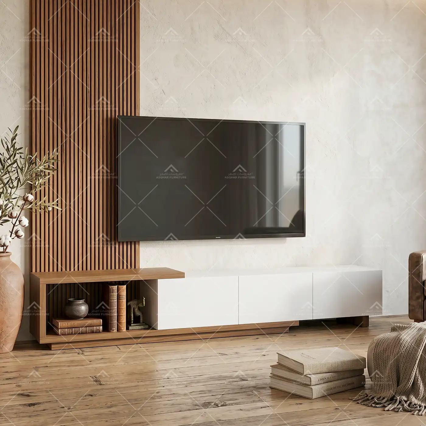 OakCladding TV Stand in UAE by Asghar Furniture