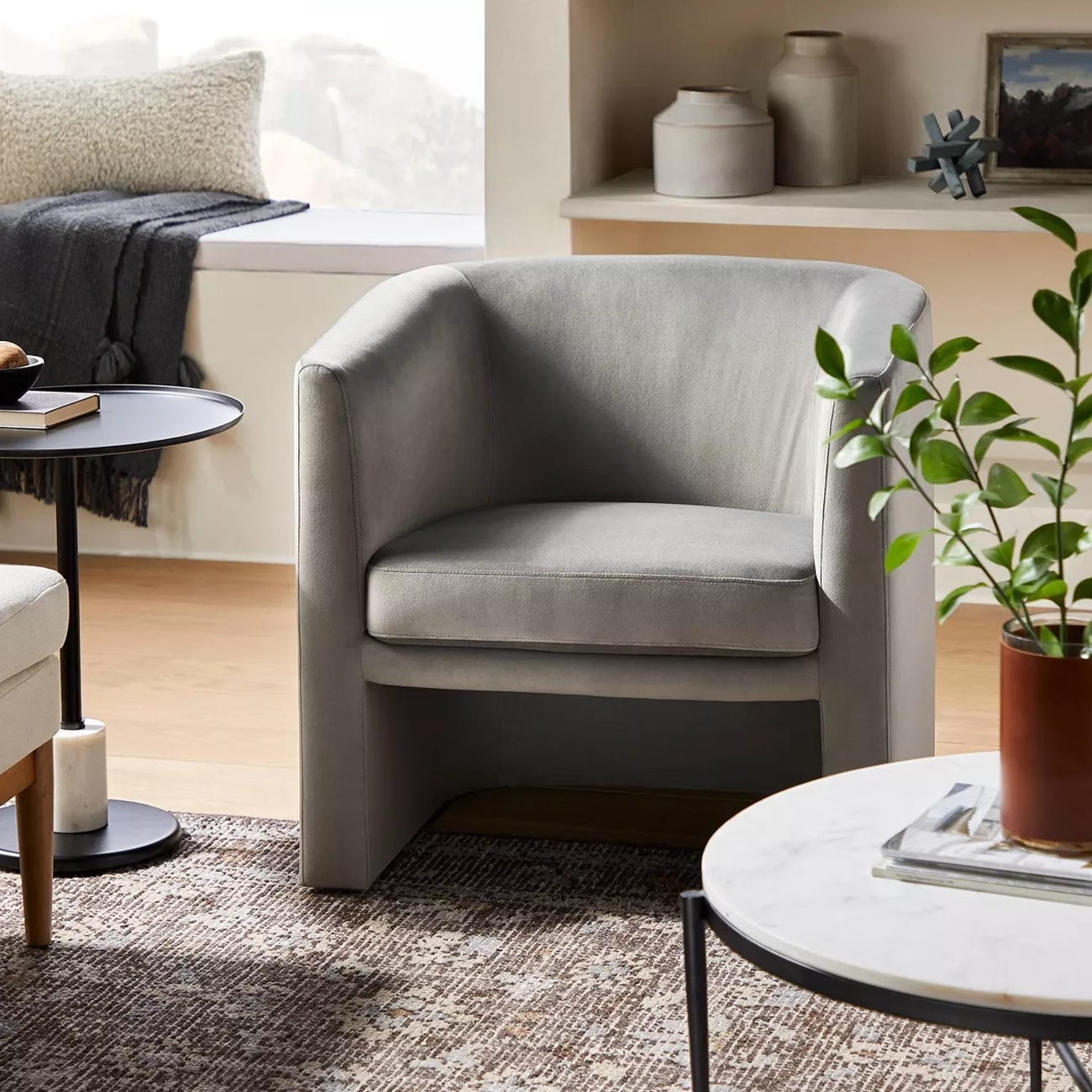 Buy Finnely Club Chair Online UAE | Asghar's Boucle Accent Chair