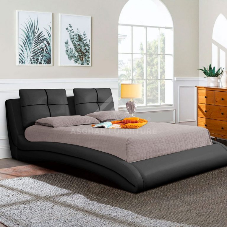 Adler Curved Designer Bed Black