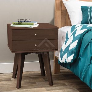 Birch 2 Drawer Nightstand Brown