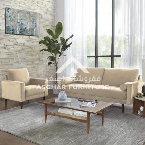 Del Tufted Sofa And Chair Set Beige