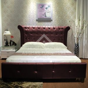 Diamond Tufted Leatherette Upholstered Bed 2