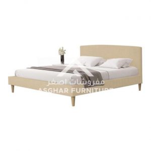 Emery Linen Curved Bed Bed Room Asghar Furniture: Shop Online Home Furniture Across UAE - Dubai, Abu Dhabi, Al Ain, Fujairah, Ras Al Khaimah, Ajman, Sharjah.