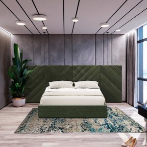 Farah Upholstered Bed Green