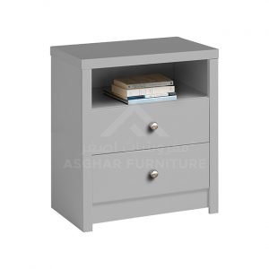 Frost White Bedside Table Grey 1
