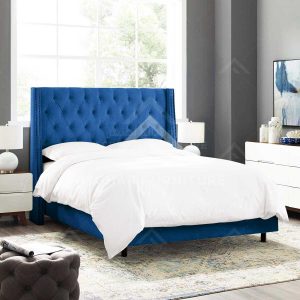 Galaxy Wingback Bed Blue