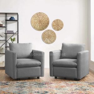 Harper Upholstered Arm Chair Set Of 2 Grey