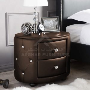 Oval 2-Drawer Nightstand Bed Room Asghar Furniture: Shop Online Home Furniture Across UAE - Dubai, Abu Dhabi, Al Ain, Fujairah, Ras Al Khaimah, Ajman, Sharjah.