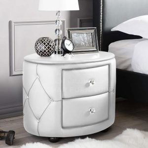Oval 2-Drawer Nightstand Bed Room Asghar Furniture: Shop Online Home Furniture Across UAE - Dubai, Abu Dhabi, Al Ain, Fujairah, Ras Al Khaimah, Ajman, Sharjah.