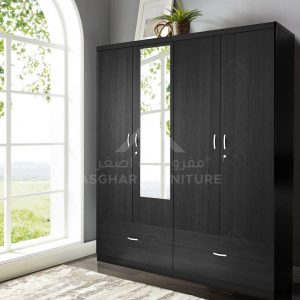 Stellar Mirror Wardrobe Black