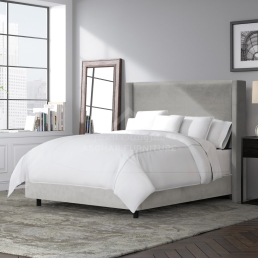 Syla Wingback Bed Grey