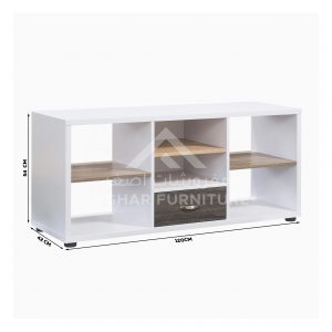 White 6-shelf TV Stand Living Room Asghar Furniture: Shop Online Home Furniture Across UAE - Dubai, Abu Dhabi, Al Ain, Fujairah, Ras Al Khaimah, Ajman, Sharjah.