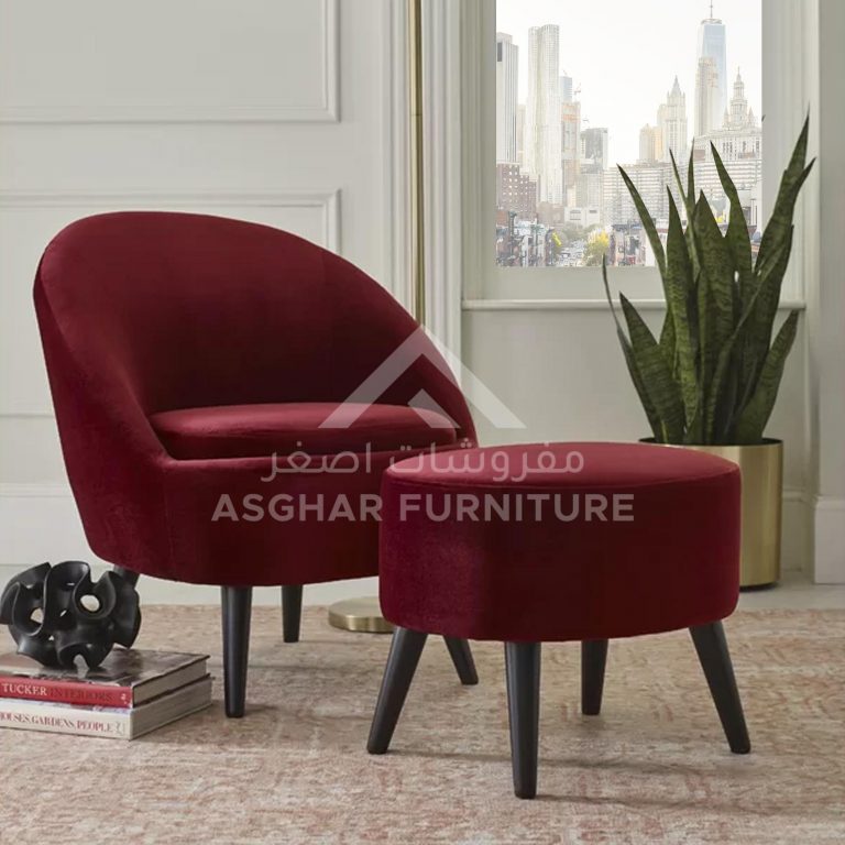 Camilla Armchair and Ottoman Set Accent / Arm Chair Asghar Furniture: Shop Online Home Furniture Across UAE - Dubai, Abu Dhabi, Al Ain, Fujairah, Ras Al Khaimah, Ajman, Sharjah.