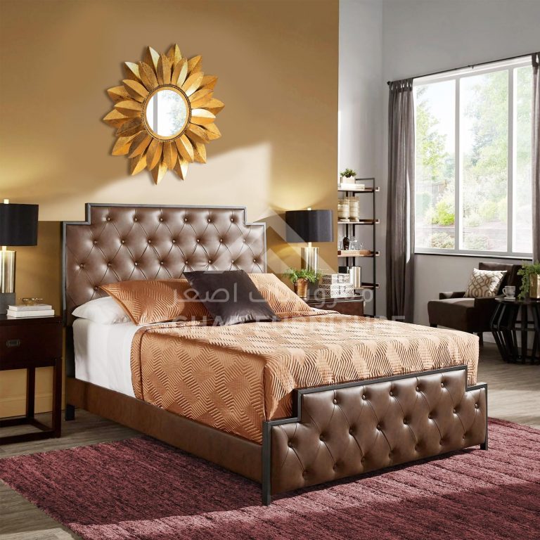 Gunmetal Finish Tufted Bed 1 1