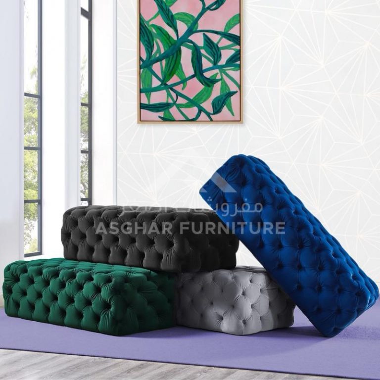 Jill Tufted Ottoman Bed Room Asghar Furniture: Shop Online Home Furniture Across UAE - Dubai, Abu Dhabi, Al Ain, Fujairah, Ras Al Khaimah, Ajman, Sharjah.