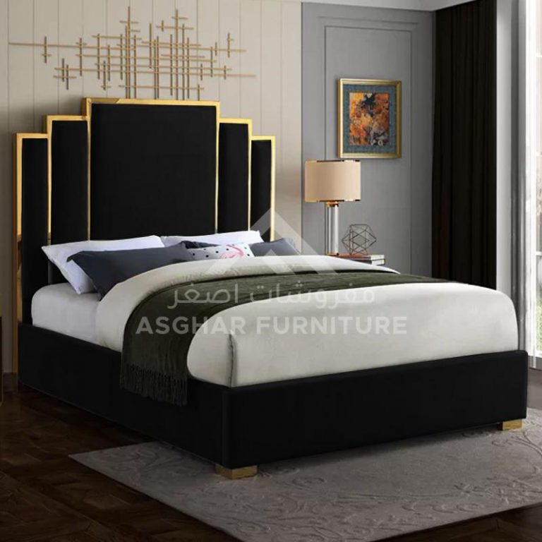 Wulff Velvet Bed Bed Room Asghar Furniture: Shop Online Home Furniture Across UAE - Dubai, Abu Dhabi, Al Ain, Fujairah, Ras Al Khaimah, Ajman, Sharjah.