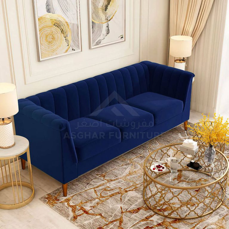modern sofa royal blue