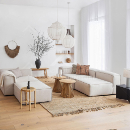 posh 4 seater modular sofa beige