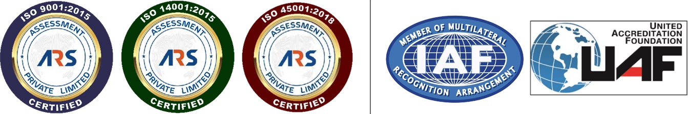 ISO-certified badges, including the IAF and UAF logos.